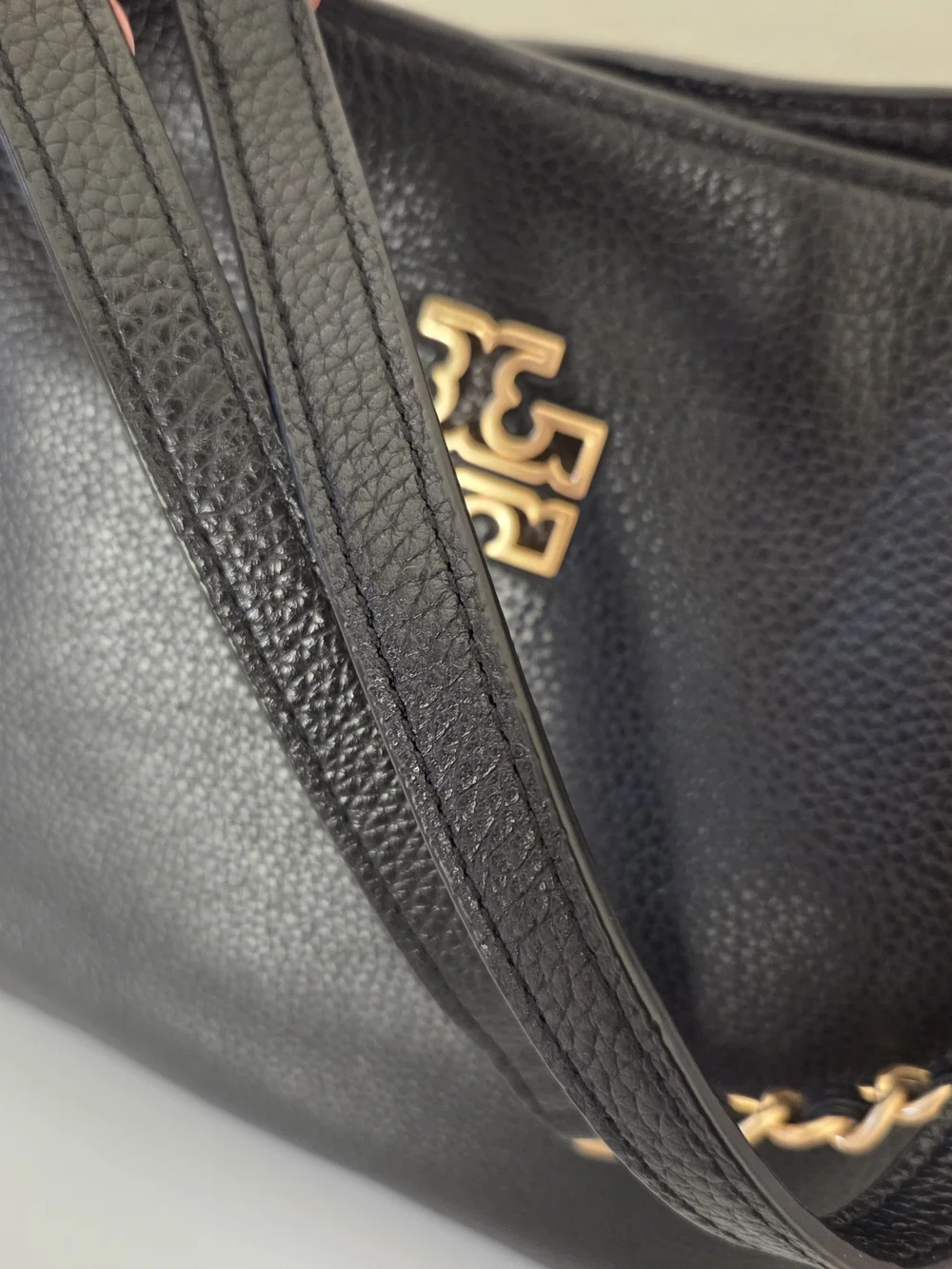 Tory Burch Black Leather Britten Tote Bag